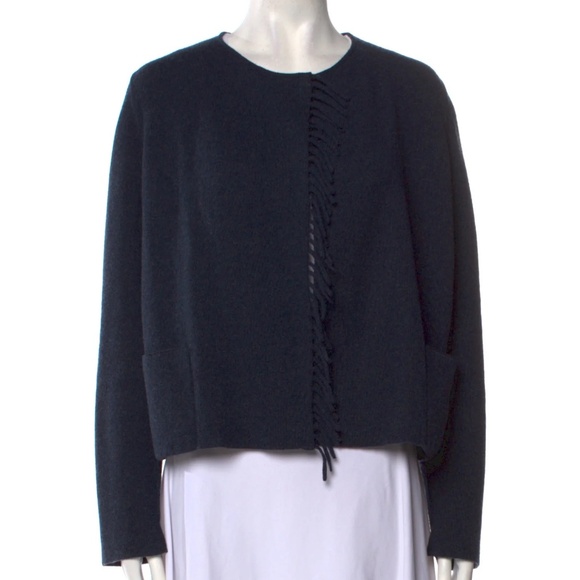 Akris 100% Cashmere Crew Neck Sweater in blue - Picture 1 of 15